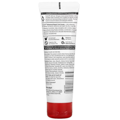 Eucerin Advanced Repair Foot Cream, Very Dry Skin, Light, Fragrance-Free, 3 oz
