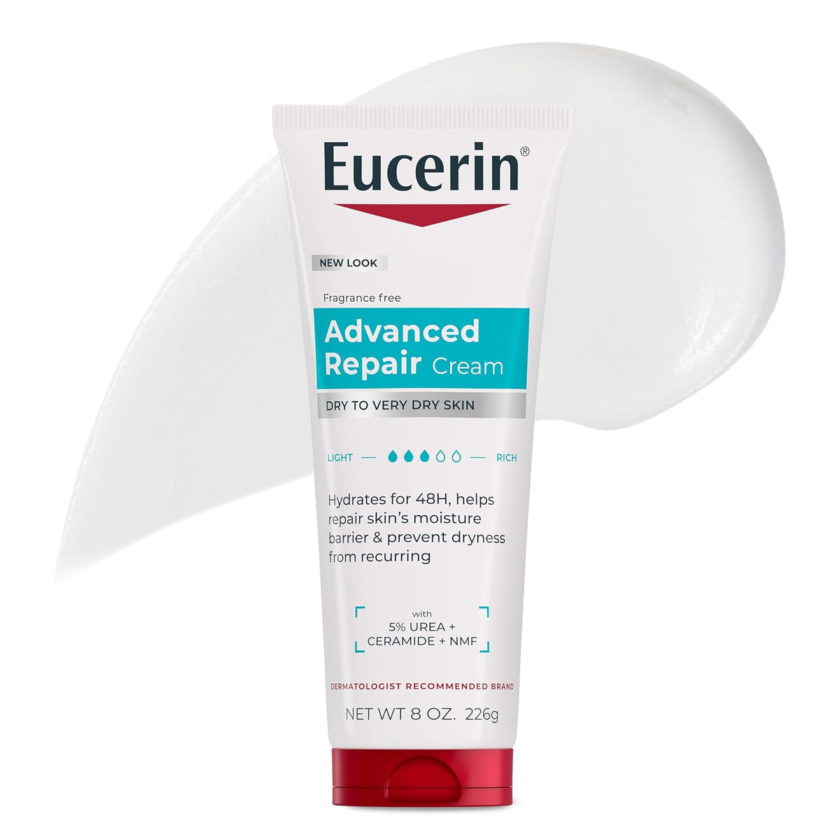 Eucerin Advanced Repair Body Cream, Urea Enriched, 8 OZ