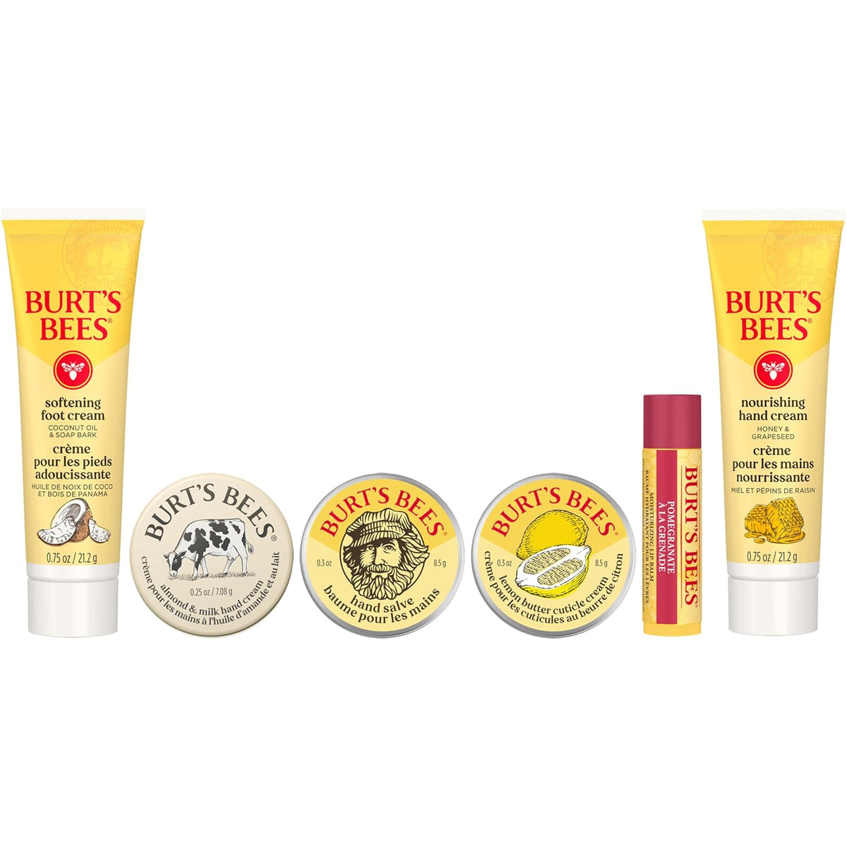 Burt's Bees Tips and Toes Kit Gift Set, 6 Travel Size Products