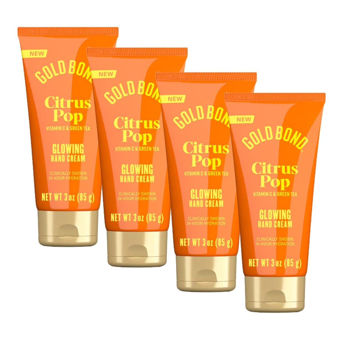 Gold Bond Citrus Pop Glowing Hand Cream Set, Citrus Pop Scent, 3 oz, 4 pk