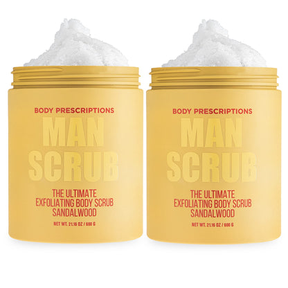 Body Prescriptions Men’s Exfoliating Body Scrub – Ultimate Skin Cleansing Wash in Jar with Twist-Top Lid, For All Skin Types, 21 Ounce (Pack of 1), Cedarwood