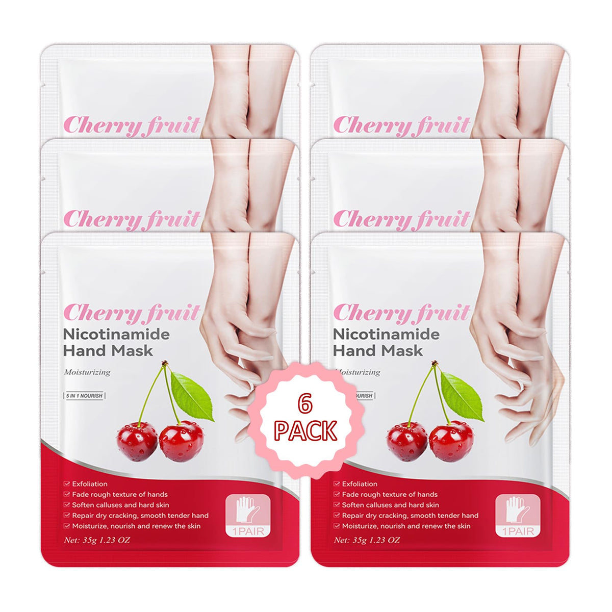 Hand Masks Moisturizing Gloves,6 Pairs Hydrating Hand Peel Masks Gift Set for Dry Cracked Hands Care,Long-lasting and Non-greasy Hand Moisturizer Gloves for Women A