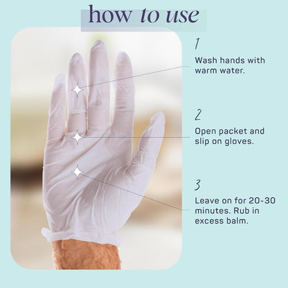 SpaLife Men's Cooling Mint Hand Moisturizing Gloves for Working Hands | Revitalizing & Hydrating Hand Mask for Softening Dry, Cracked Skin | One Size Fits Most | 6 Pairs