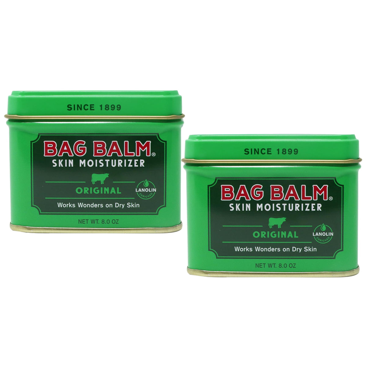 Bag Balm Vermont's Original Skin Moisturizer - Full Body Hydrating Skin Care: Dry Hands, Lips, Face, Feet & More - Unscented, Cruelty & Paraben Free - Day & Night, Men & Women (4oz Tin, Made in USA)