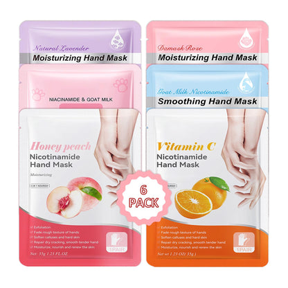 Hand Masks Moisturizing Gloves,12 Pairs Hydrating Hand Peel Masks Gift Set for Dry Cracked Hands Care,Long-lasting and Non-greasy Hand Moisturizer Gloves for Women