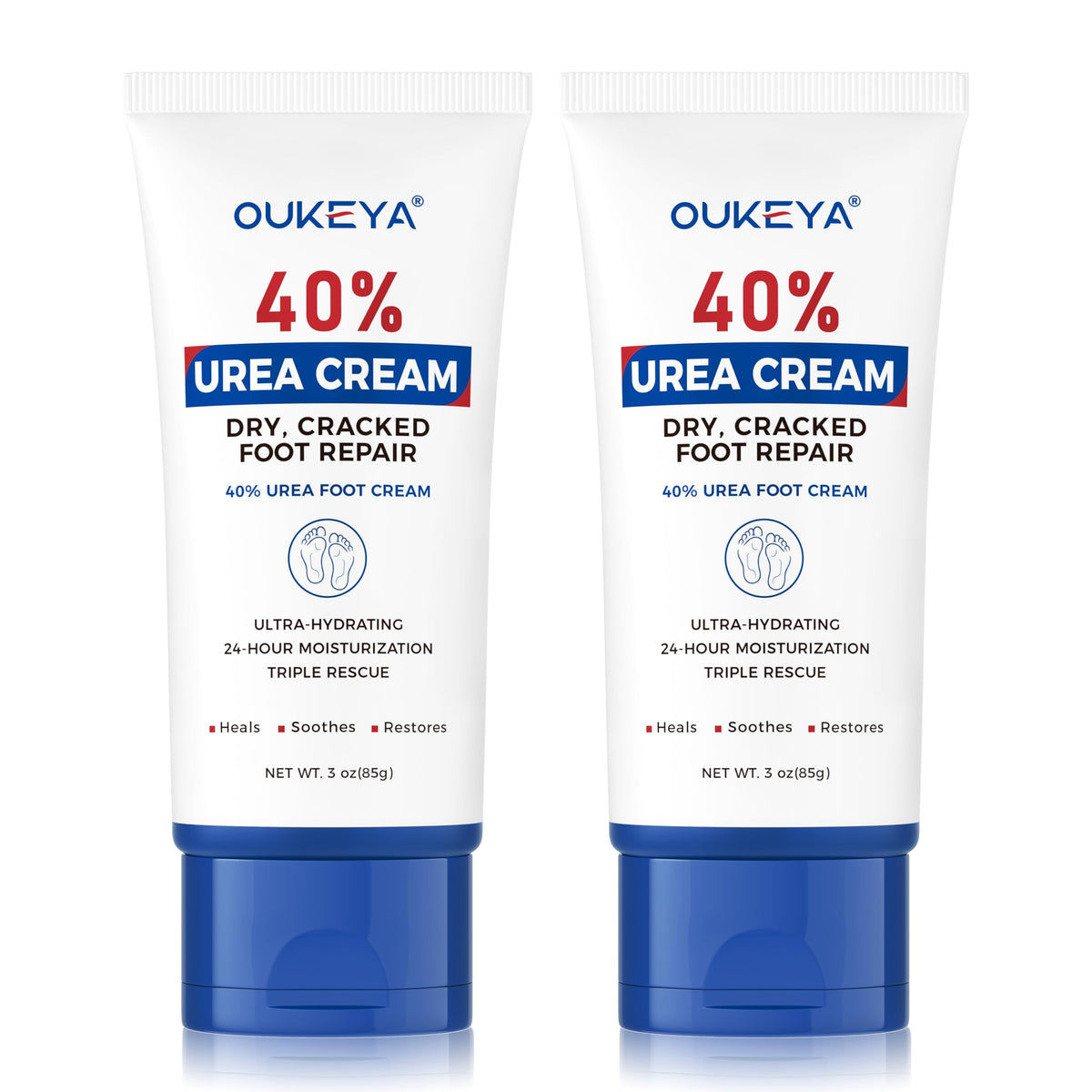 OUKEYA Urea Cream 40%, Foot & Hand Lotion for Dry Cracked Rough Skin