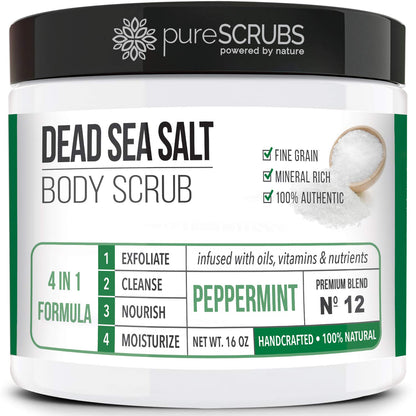 pureSCRUBS Premium Coconut Body Scrub Set, Exfoliating Dead Sea Salt Scrub