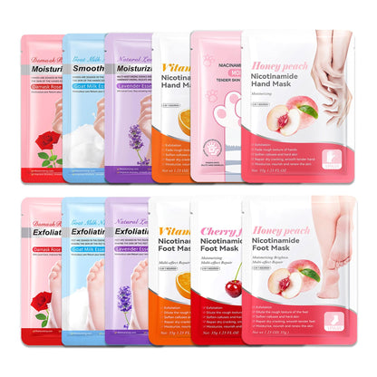 Hydrating Hand Masks, 6PCS Hand Mask Moisturizing Gloves for Men Women, Smooth Long Lasting Soft Exfoliating Hand Peeling Spa Mask Moisturizer Beauty Gift Set for Dry Cracked Rough Dull Hands（A)