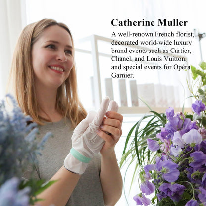 TOI:L Catherine Muller Floral Hand Mask 1 Pair, Moisturizing Gloves for Dry Hands with Elder Flower & CICA, Repairing and Nourishing Hand Care Treatment for Cracked, Rough, and Dry Skin