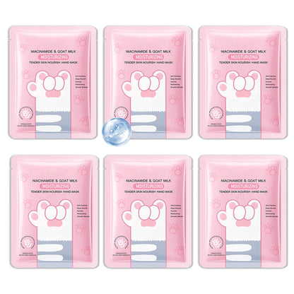 6 Pairs Hand Mask for Dry Cracked Hands,Nourishing Moisturizing Gloves,Hands Moisturizer for Deep Moisturizing,Silky Smooth Moisturizing Gloves,Hand Care Mask Set(A)
