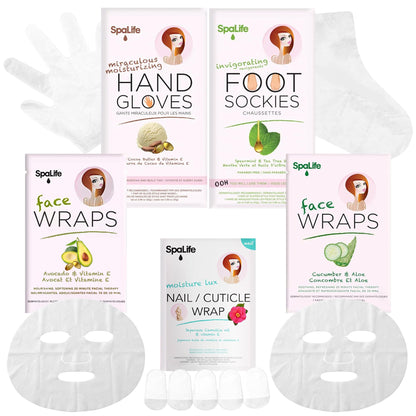 SpaLife Moisturizing Hand Gloves & Foot Mask Socks | Korean Skincare Set for Dry Cracked Hands & Dry Cracked Feet Callus Remover Alternative | Self Care Gifts for Women | 4 Hand, 4 Foot