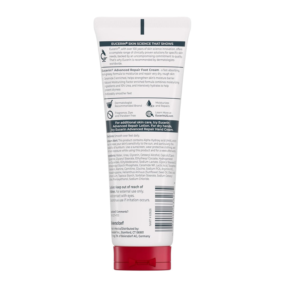 Eucerin Advanced Repair Foot Cream with Urea, Mulitpack, 3 x 3 OZ