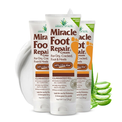 Miracle of Aloe - 8oz Foot Repair Cream + 1oz Hand Repair Cream