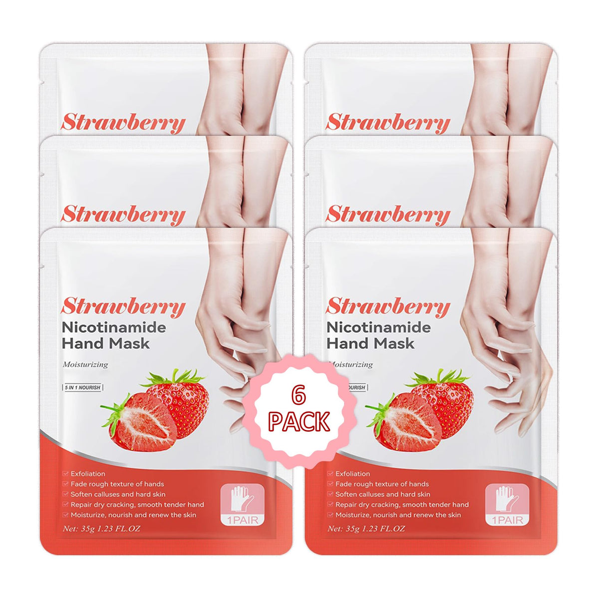 Hand Masks Moisturizing Gloves,6 Pairs Hydrating Hand Peel Masks Gift Set for Dry Cracked Hands Care,Long-lasting and Non-greasy Hand Moisturizer Gloves for Women A