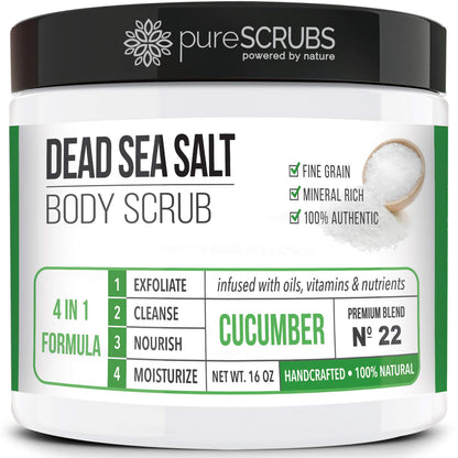 pureSCRUBS Premium Coconut Body Scrub Set, Exfoliating Dead Sea Salt Scrub