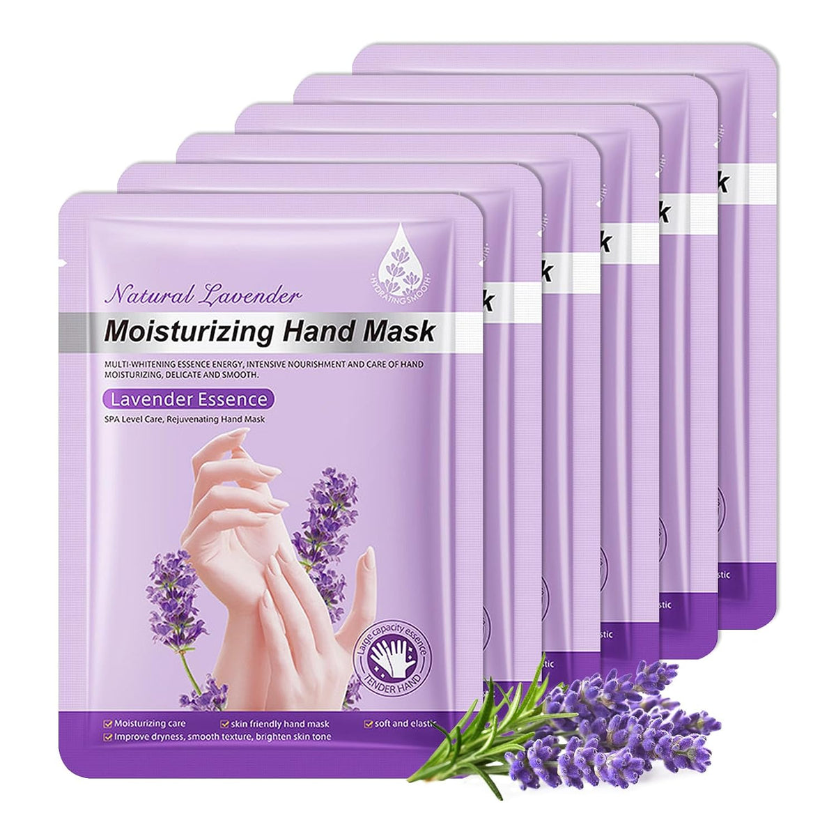 6 Pairs Hand Masks Moisturizing Gloves, Hydrating Hand Mask Moisturizer Gloves Care for Dry Cracked Hands, Smooth Long Lasting Soft Firming Hand Mask Gift Set for Men Women（A)