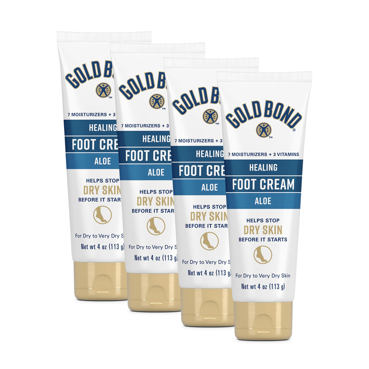 Gold Bond Healing Foot Cream for Dry Feet and Cracked Heels, 4 Oz With Aloe
