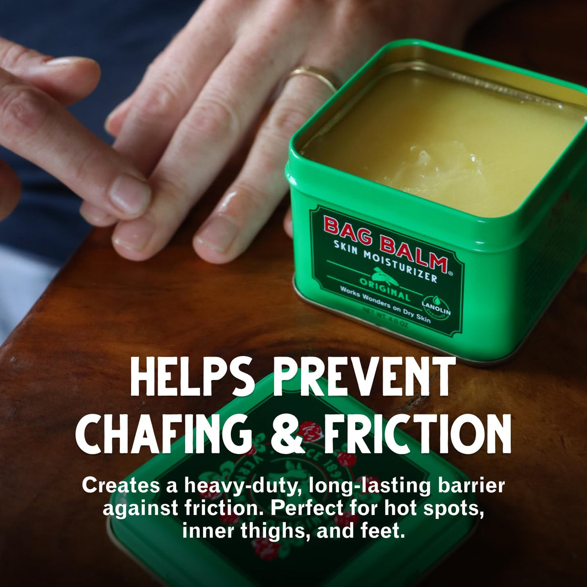 Bag Balm Vermont's Original Skin Moisturizer - Full Body Hydrating Skin Care: Dry Hands, Lips, Face, Feet & More - Unscented, Cruelty & Paraben Free - Day & Night, Men & Women (4oz Tin, Made in USA)