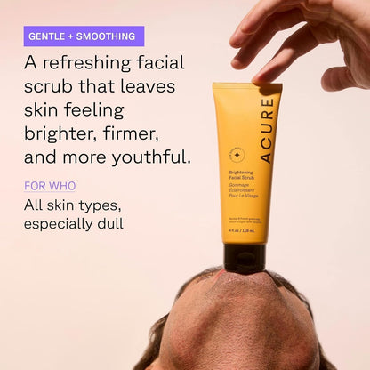 Acure Brightening Facial Scrub - Exfoliating Face Wash - 4 fl oz
