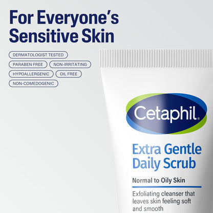 Cetaphil Exfoliating Face Wash, Gentle Daily Scrub, Sensitive Skin, 6oz