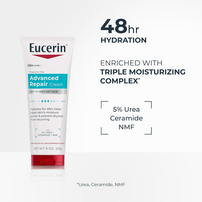 Eucerin Advanced Repair Body Cream, Urea Enriched, 8 OZ