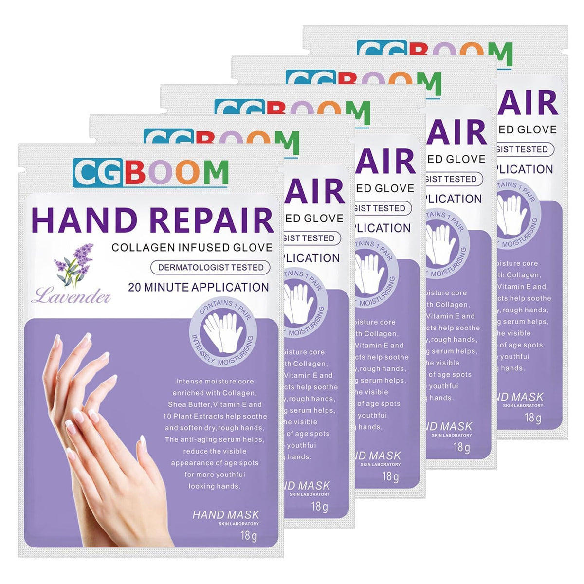 5 Pcs Moisturizing Hand Masks,Relieve Soften Dry,Overworked,Aging Skin HM