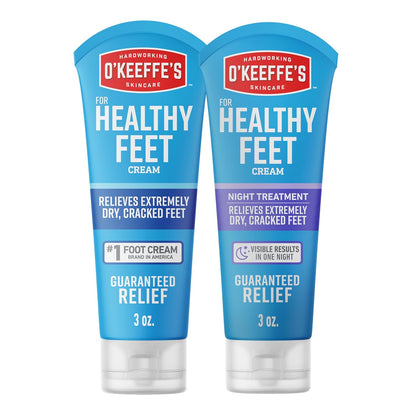 O'Keeffe's Healthy Feet Foot Cream and Night Treatment Duo, 3.0 oz Tubes