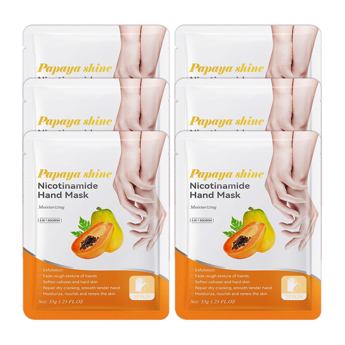 Hand Masks Moisturizing Gloves,6 Pairs Hydrating Hand Peel Masks Gift Set for Dry Cracked Hands Care,Long-lasting and Non-greasy Hand Moisturizer Gloves for Women A