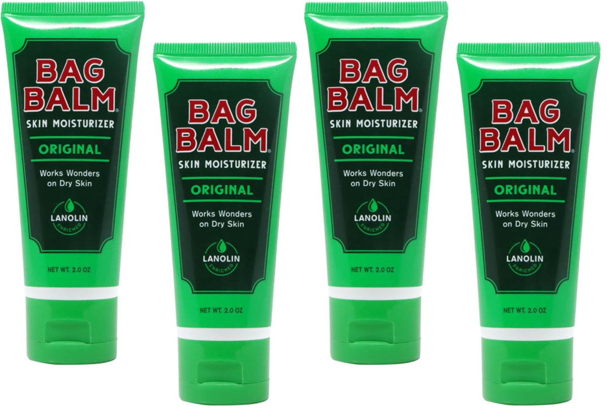 Bag Balm Vermont's Original Skin Moisturizer - Full Body Hydrating Skin Care: Dry Hands, Lips, Face, Feet & More - Unscented, Cruelty & Paraben Free - Day & Night, Men & Women (4oz Tin, Made in USA)