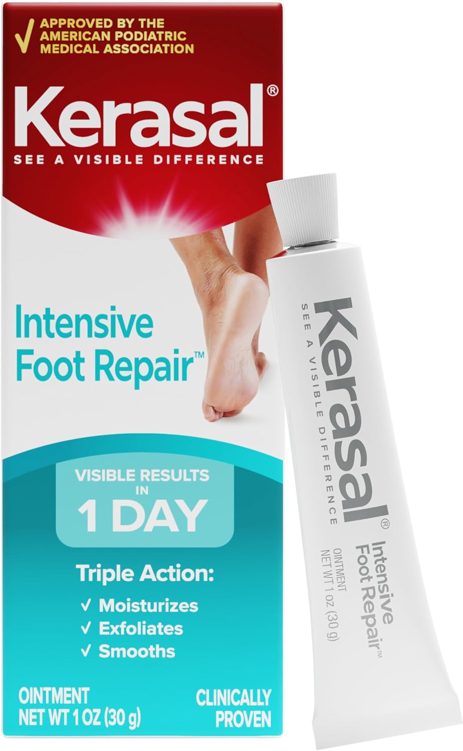Kerasal Intensive Foot Repair Ointment, Smooth Rough Feet, 1 oz