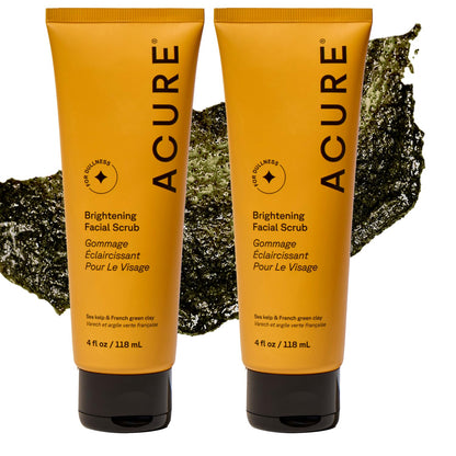 Acure Brightening Facial Scrub - Exfoliating Face Wash - 4 fl oz (2 Pack)