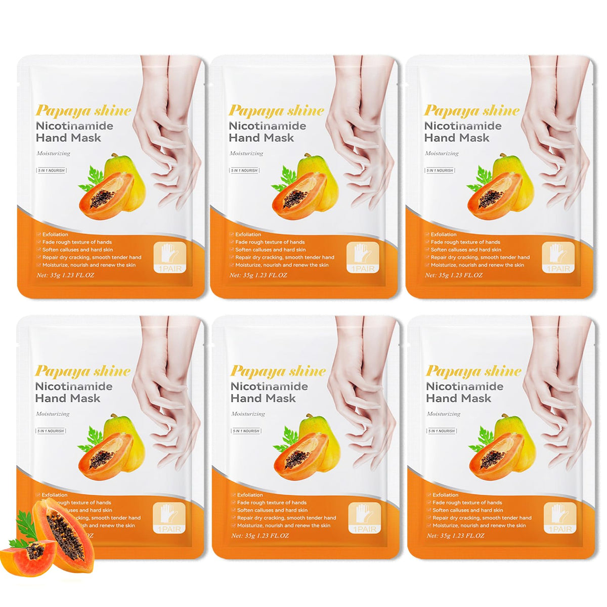 Hydrating Hand Masks, 6PCS Hand Mask Moisturizing Gloves for Men Women, Smooth Long Lasting Soft Exfoliating Hand Peeling Spa Mask Moisturizer Beauty Gift Set for Dry Cracked Rough Dull Hands（A)