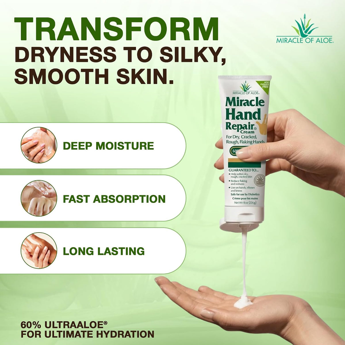Miracle Hand Repair Cream 8 Oz, Miracle Foot Repair Cream 1 Oz Tube