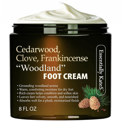 Essentially KateS Peppermint + Eucalyptus Cooling Foot Cream 8 Fl Oz – Relieves Dry, Cracked, Tired Feet – Deep Hydration with Ceramides – Non-Greasy Formula