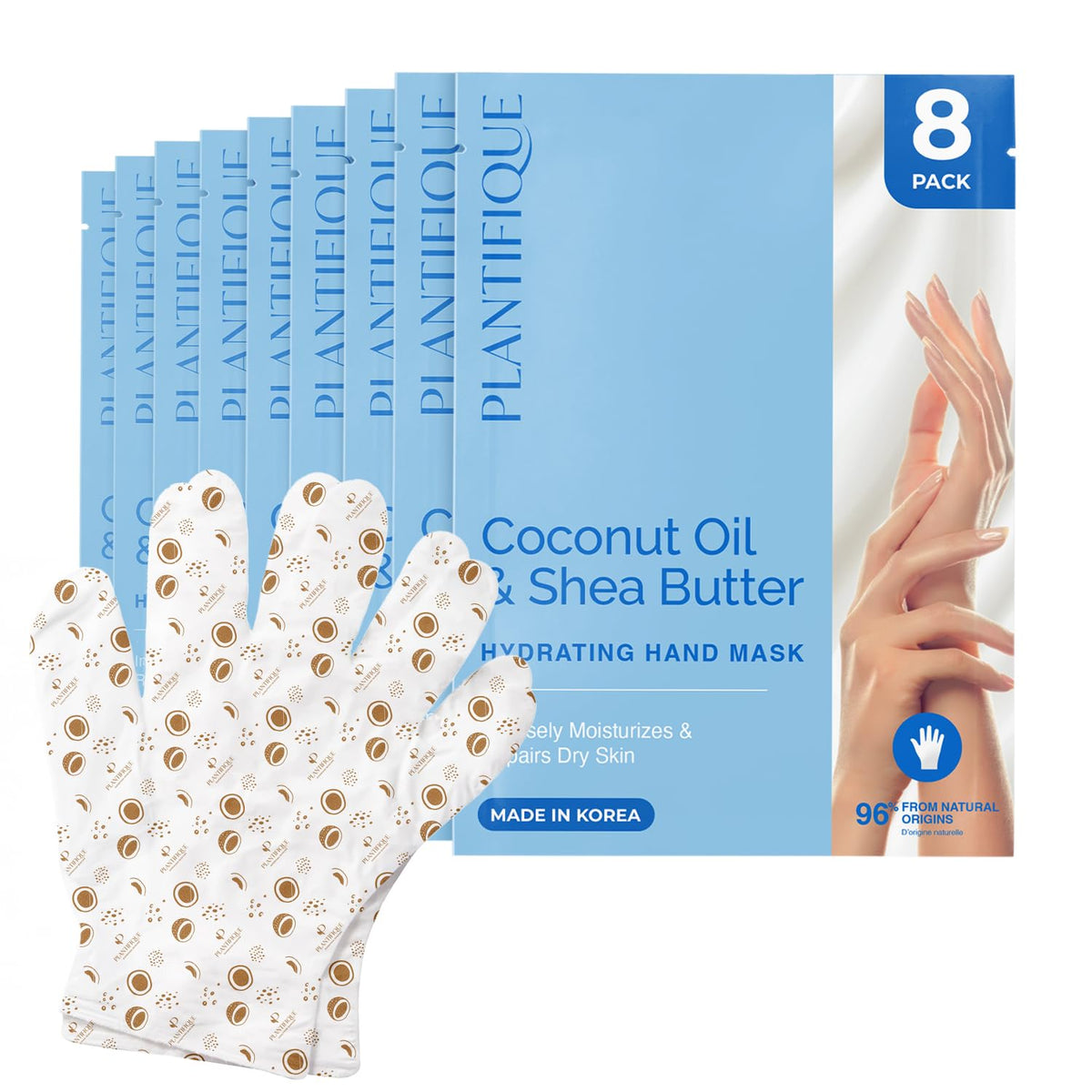 PLANTIFIQUE Korean Hand Mask Moisturizing Gloves, 4 Pairs & Box