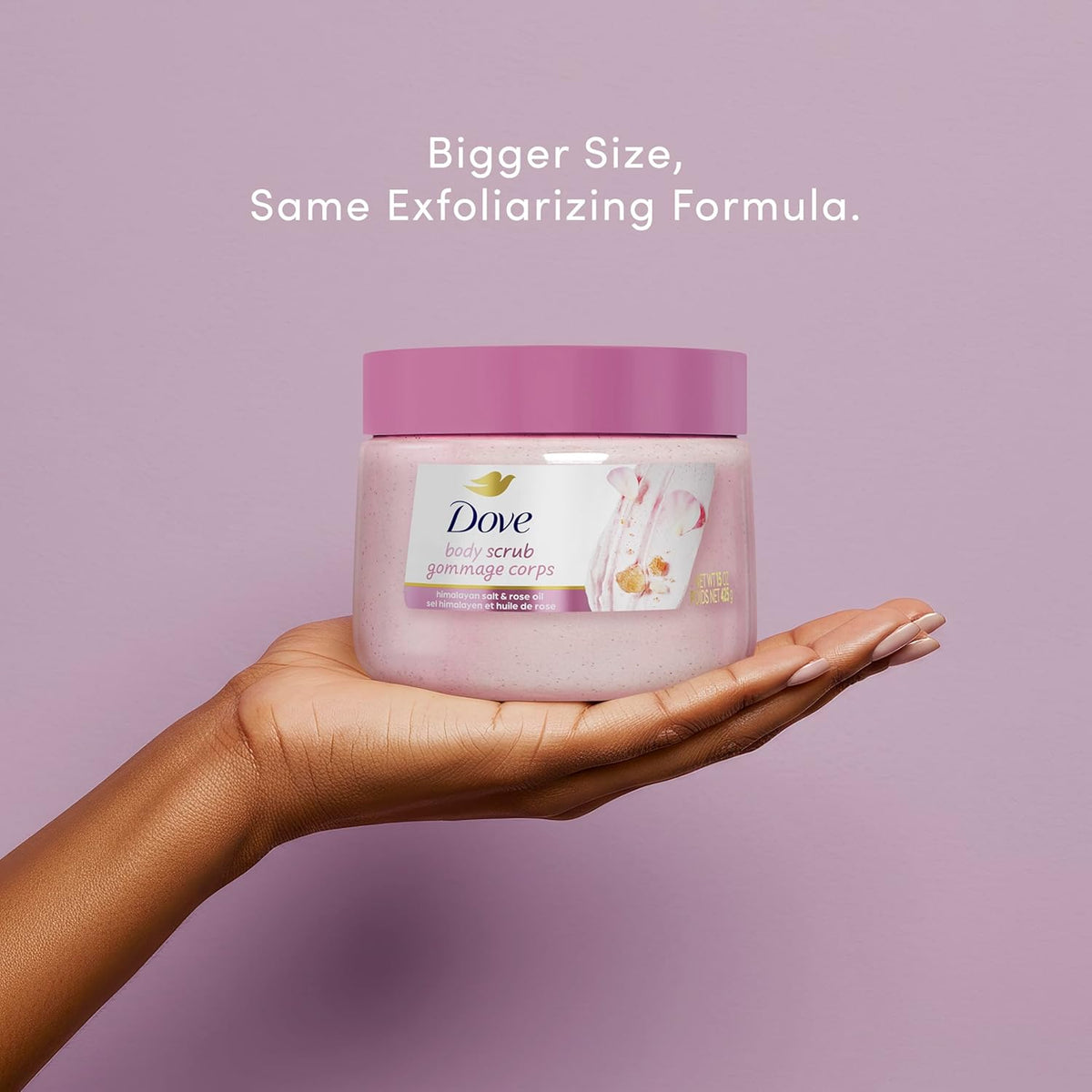 Dove Himalayan Salt & Rose Oil Body Scrub Exfoliates and Deeply 15 oz