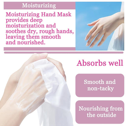 Hydrating Hand Masks, 6PCS Hand Mask Moisturizing Gloves for Men Women, Smooth Long Lasting Soft Exfoliating Hand Peeling Spa Mask Moisturizer Beauty Gift Set for Dry Cracked Rough Dull Hands（A)