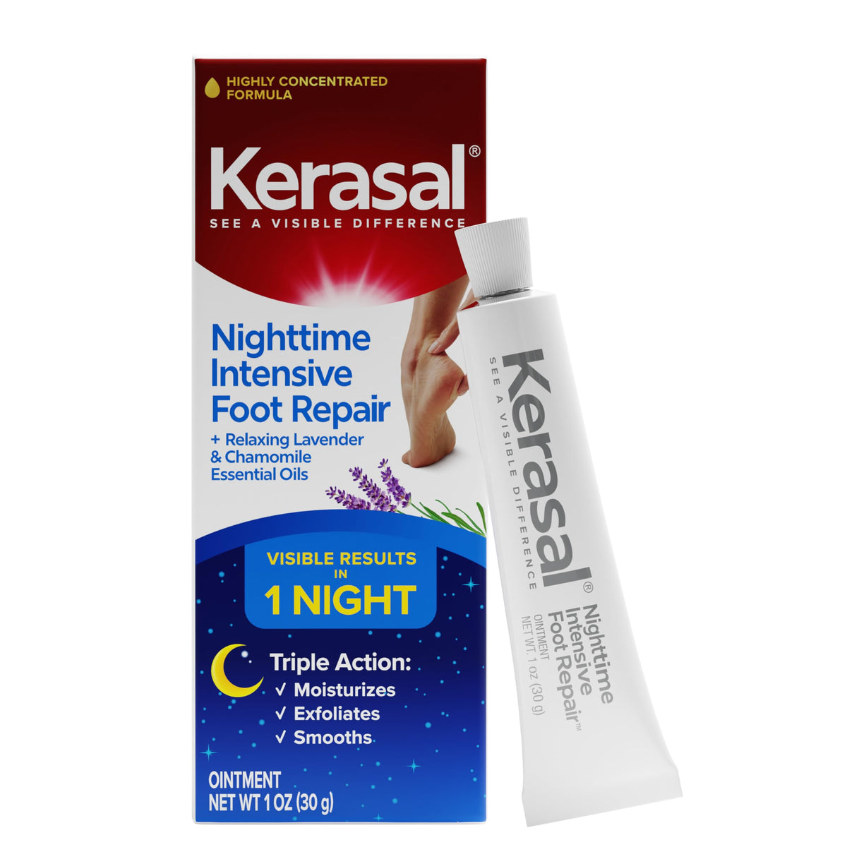 Kerasal Intensive Foot Repair Ointment, Smooth Rough Feet, 1 oz