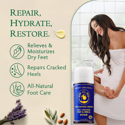 Dry Cracked Heel Repair Balm, Organic Foot Cream for Dry Feet & Callus