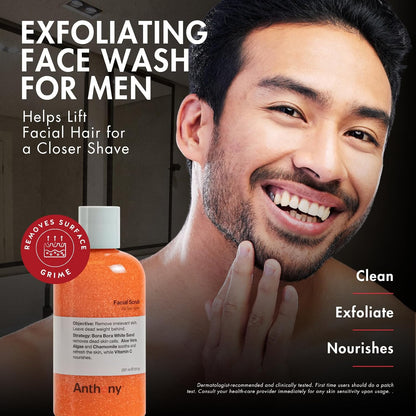 Anthony Face Scrub for Men, Facial Exfoliating Scrub, Vitamin C, 3.4 Fl Oz