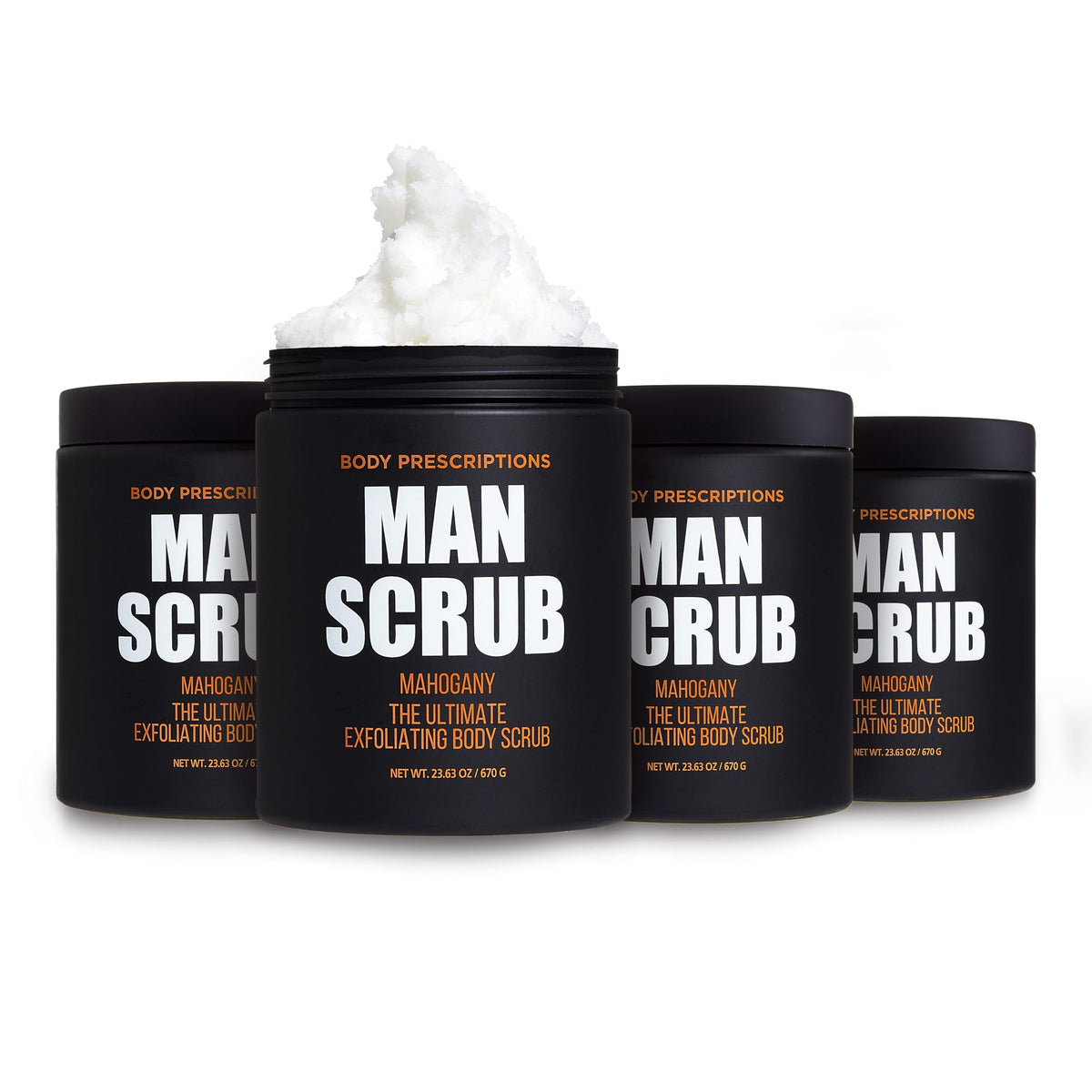 Body Prescriptions Men’s Exfoliating Body Scrub – Ultimate Skin Cleansing Wash in Jar with Twist-Top Lid, For All Skin Types, 21 Ounce (Pack of 1), Cedarwood