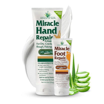 Miracle Hand Repair Cream 8 Oz, Miracle Foot Repair Cream 1 Oz Tube