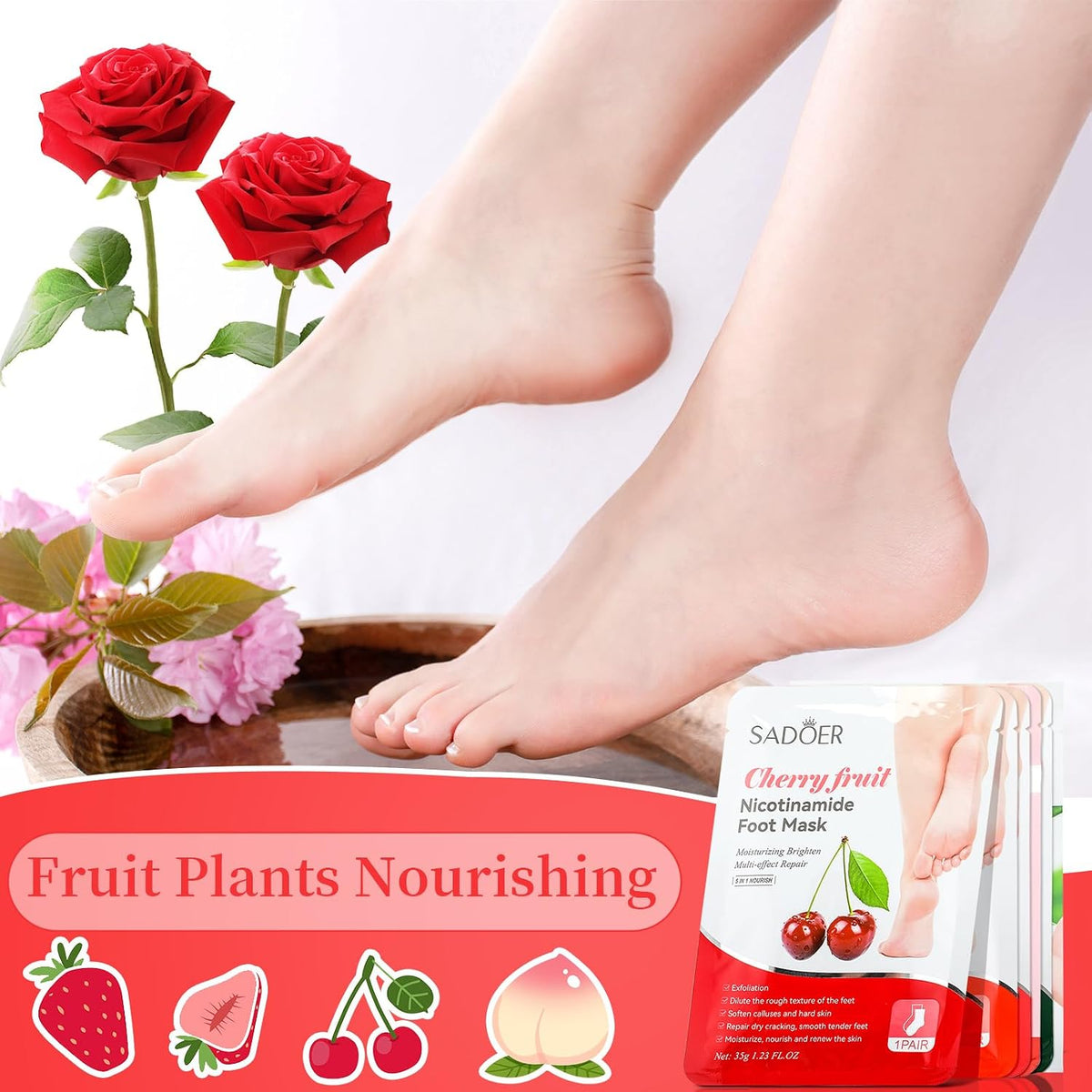 48 Pcs Fruits Beauty Hand Foot Mask Bulk for Women Girl Sister