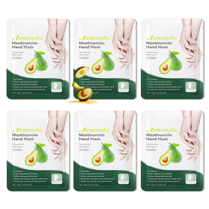 6 Pairs Hand Mask for Dry Cracked Hands,Nourishing Moisturizing Gloves,Hands Moisturizer for Deep Moisturizing,Silky Smooth Moisturizing Gloves,Hand Care Mask Set(A)