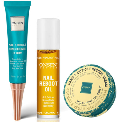 ONSEN Hand & Cuticle Rescue Cream | Organic Nail Strengthener & Balm | Dry, Cracked Hands, Elbows & Feet | Shea Butter, Tsubaki & Jojoba Oil | Nail Repair & Growth, Vegan - 1 Pack (2.4 fl. oz)