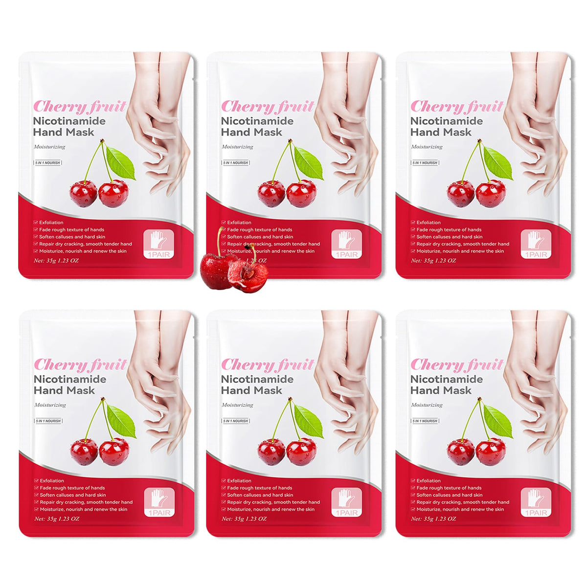 6 Pairs Hand Mask for Dry Cracked Hands,Nourishing Moisturizing Gloves,Hands Moisturizer for Deep Moisturizing,Silky Smooth Moisturizing Gloves,Hand Care Mask Set(A)