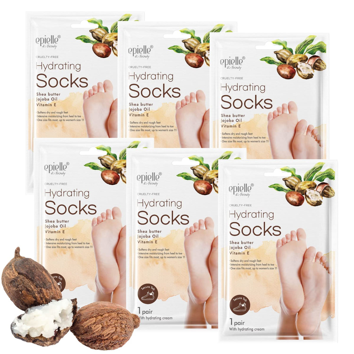 Epielle Intensive Repairing Hand Mask 6 Pairs, Soften with Coconut Oil & Milk Extract, Deep Moisturizing Gloves for Dry, Rough Skin, Self Care Gifts for Women, Spa Kit