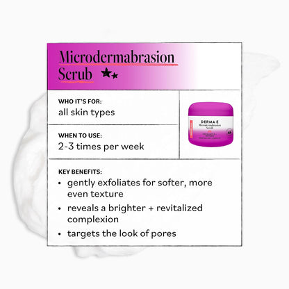 DERMA E Microdermabrasion Exfoliating Face Scrub, Revitalizes & Renews 2 Oz