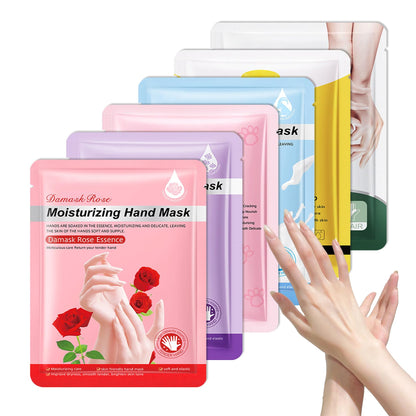 6 Pairs Hand Masks Moisturizing Gloves, Hydrating Hand Mask Moisturizer Gloves Care for Dry Cracked Hands, Smooth Long Lasting Soft Firming Hand Mask Gift Set for Men Women（A)