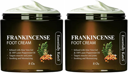 Essentially KateS Peppermint + Eucalyptus Cooling Foot Cream 8 Fl Oz – Relieves Dry, Cracked, Tired Feet – Deep Hydration with Ceramides – Non-Greasy Formula